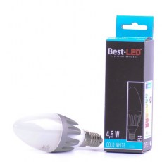 BEST LED žárovka E14,240V, 4.5W, 400lm, CW, 5500-6000K