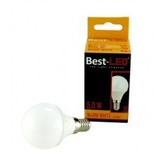 LED žárovka E14/G45, 5W, teplá bílá
